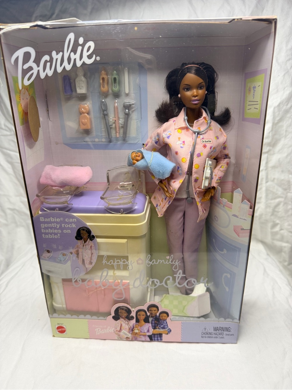 Vintage 2003 Barbie Happy Family Black Baby Doctor Doll Set 56727 Sealed